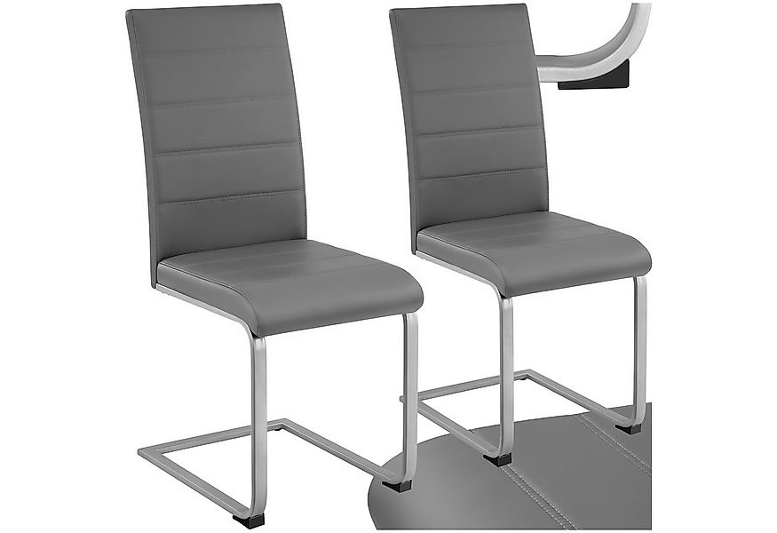 tectake Esszimmerstuhl Schwingstühle, gepolstert mit Kunstlederbezug, 41 x günstig online kaufen