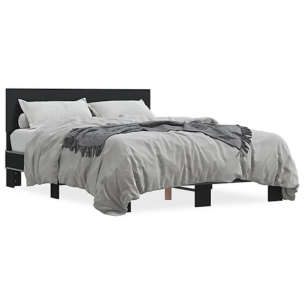vidaXL Bettgestell Schwarz 140x190 cm Holzwerkstoff und Metall 3280212 günstig online kaufen
