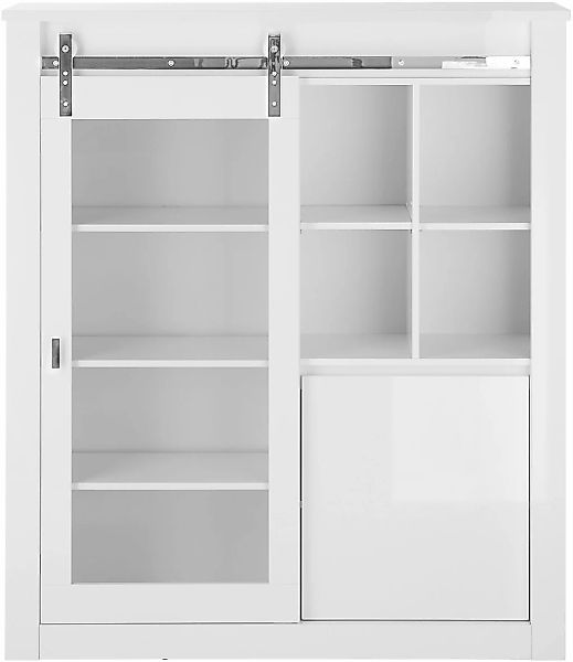 Home affaire Vitrine "Daytona, moderner Hochschrank, Glasvitrine in Weiß Ho günstig online kaufen