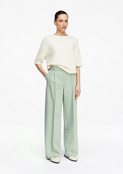 comma Chinos Hose Wide-Leg-Hose mit Falten und doppeltem Bund günstig online kaufen