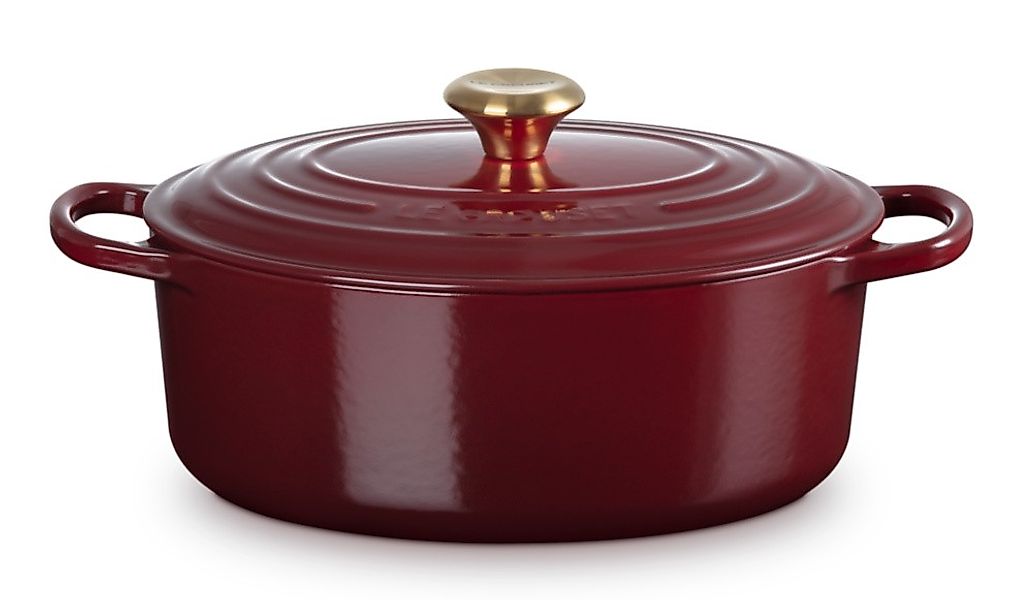Le Creuset Bräter Signature Oval Gusseisen Garnet (Rhone) Bordeaux-Rot 31 c günstig online kaufen