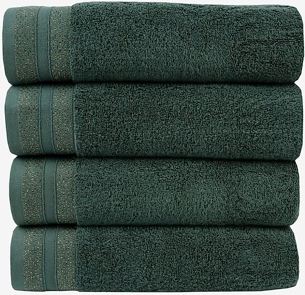 Leonique Handtuch Set »»Esmindra« mit goldfarbener Bordüre«, (Set, 4 St., 4 günstig online kaufen