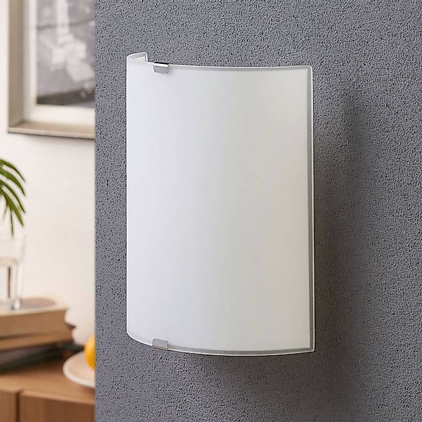 Lindby Wandleuchte Phil, weiß, Glas, Höhe 21cm günstig online kaufen