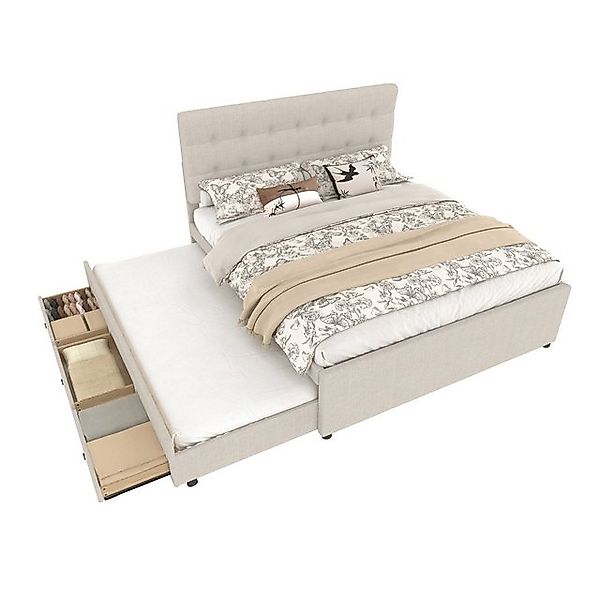 Ulife Polsterbett Doppelbett ausziehbares Bett Familienbett, Verstellbares günstig online kaufen