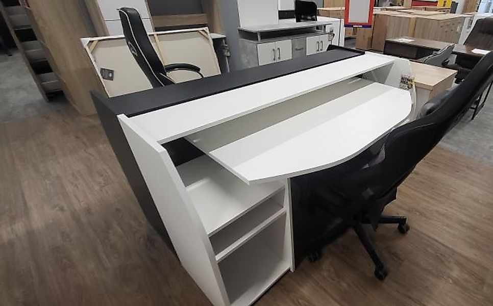 Rosenheim Abverkauf Gaming Desk Schreibtisch Weiß inkl. LED 173 cm günstig online kaufen