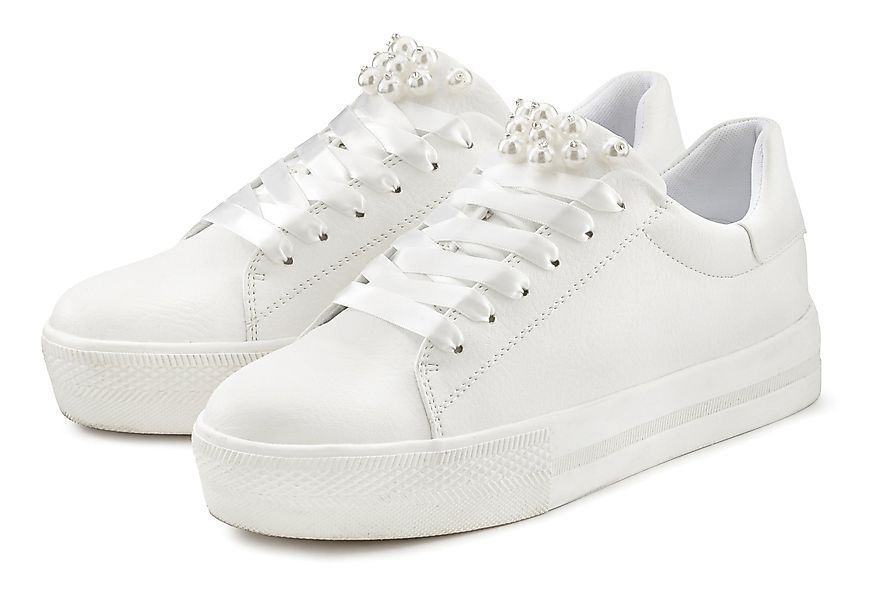 LASCANA Sneaker mit Perlen, Schnürhalbschuhe, Freizeitschuhe, günstig online kaufen