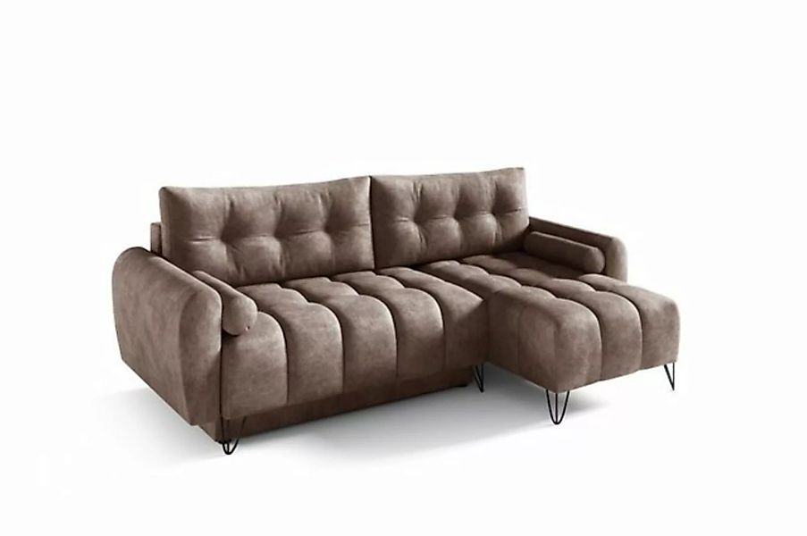 MOEBLO Ecksofa OHIO Mini, Elegante Ecke Couch mit Schlaffunktion Bettzeugab günstig online kaufen