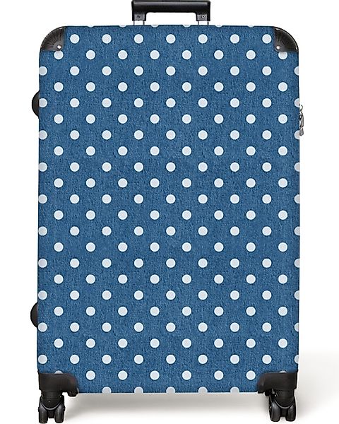 NoBoringSuitcases.com© Hartschalen-Trolley Punkte - Blau - günstig online kaufen