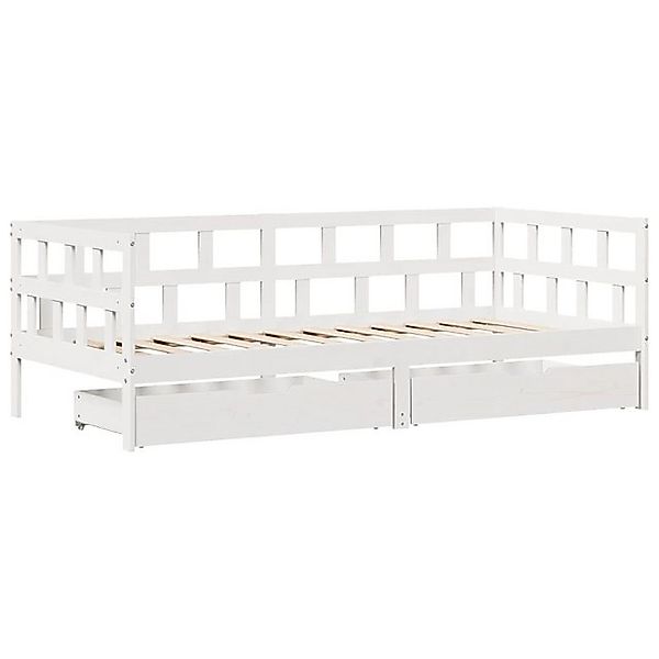 vidaXL Bett Tagesbett mit Schubladen Weiß 80x200 cm Kiefernholz günstig online kaufen