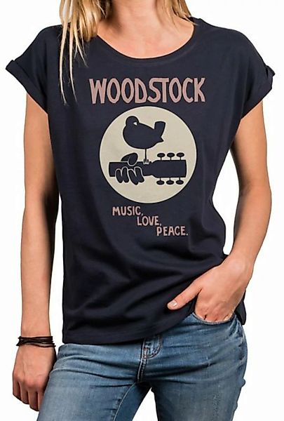MAKAYA T-Shirt Damen Vintage Woodstock Musik Sommer Top 60er 70er Hippie Ba günstig online kaufen