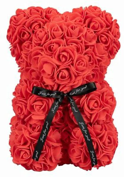 Mia Milano Rosengeschenkbox Teddybär aus Rosen Kunstblumen rot günstig online kaufen