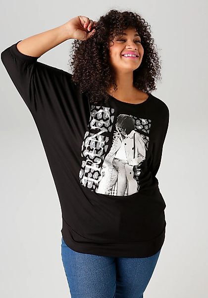 Aniston PLUS 3/4-Arm-Shirt, mit trendigem Druckmotiv günstig online kaufen