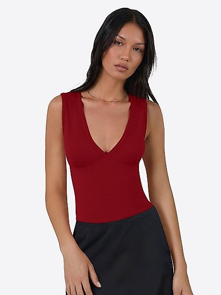 Imily Bela Tanktop Damen ärmelloses Top mit tiefem V-Ausschnitt Figurbetone günstig online kaufen