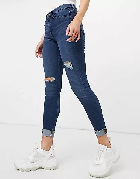 River Island – Molly – Jeans im engen Schnitt mit Zierrissen und unbehandel günstig online kaufen