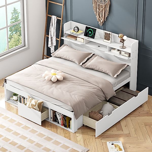 STILVORA Bettgestell 160×200 Jugendbett mit Matratze,Funktionsbett günstig online kaufen