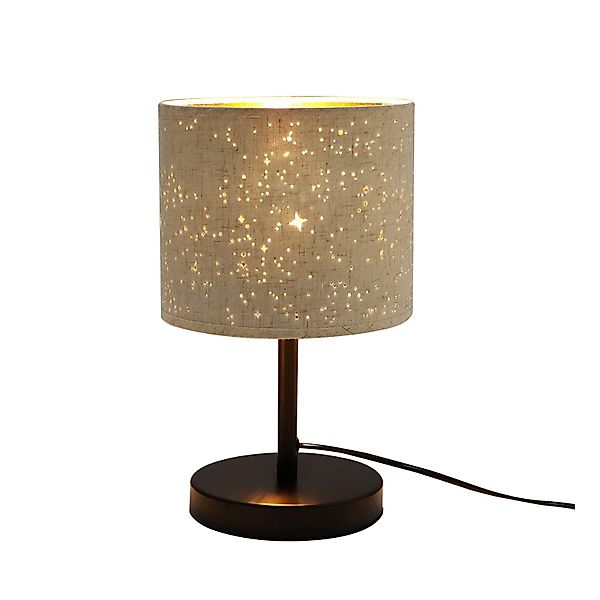 Nettlife Nachttischlampe Tischleuchte E27 Sternenhimmel Stoff-Schirm, günstig online kaufen