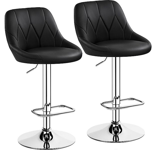 Yaheetech Barhocker (2 St), Verstellbare Sitzhöhe 61,5 cm - 83 cm Polsterho günstig online kaufen