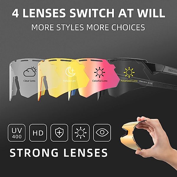 ROCKBROS Fahrradbrille Polarisierte Fahrradbrille Sonnenbrille, UV-Schutz günstig online kaufen