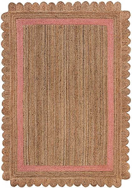 FLAIR RUGS Teppich "Grace aus Jute mit Muschelrandsaum" rechteckig 4 mm Höh günstig online kaufen