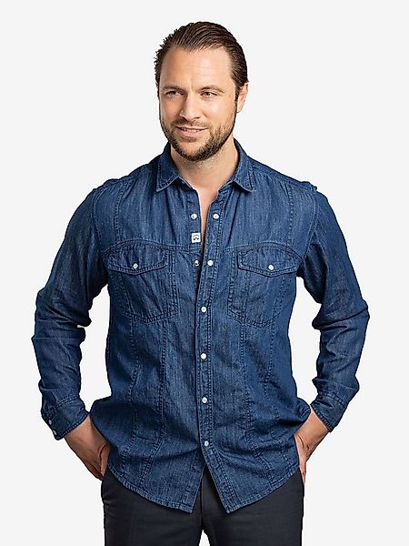 Checker Jeanshemd Dynasty Denim bluse longsleeve langarm günstig online kaufen