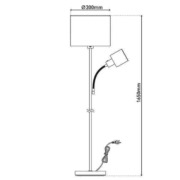 Stehlampe Filomena, braun/silber, Textil, Lesearm, E27, E14 günstig online kaufen