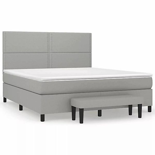 vidaXL Boxspringbett mit Matratze Hellgrau 180x200 cm Stoff1358424 günstig online kaufen