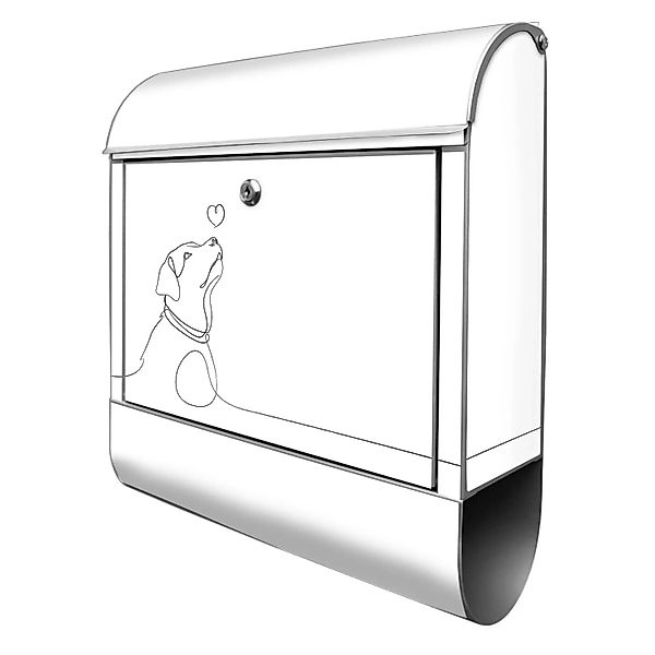 Banjado Design Briefkasten Silber Pulverbeschichtet 39x47x14cm 2 Schlüssel günstig online kaufen