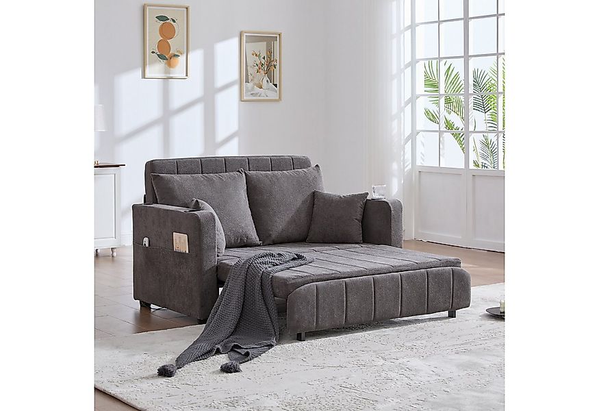 Odikalo 2-Sitzer Schlafsofa Doppelsofa Lounge Sessel Kissen Verstellbar USB günstig online kaufen