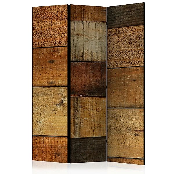3-teiliges Paravent - Wooden Textures [room Dividers] günstig online kaufen