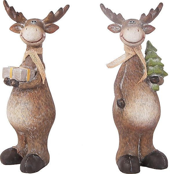 Trend Line Weihnachtsfigur Dekofigur Rentier stehend Polyresin 25 cm braun günstig online kaufen