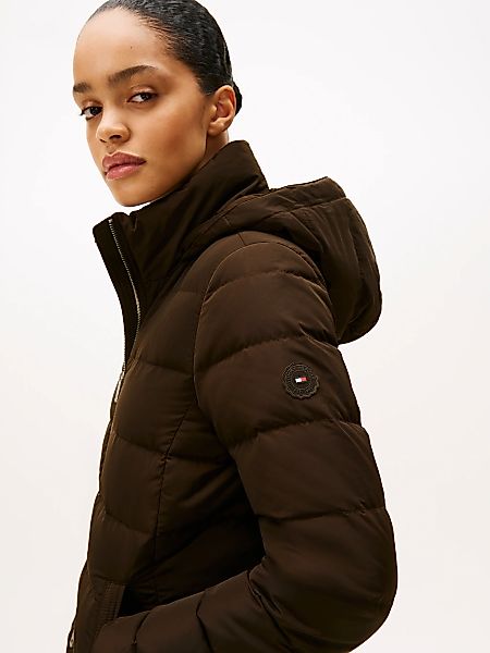 Tommy Hilfiger Steppmantel "MW DOWN SLIM COAT WITH FUR" mit Fellimitat günstig online kaufen