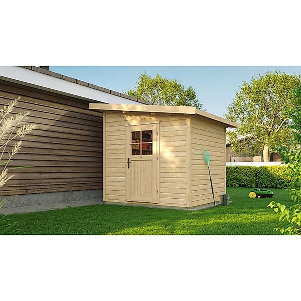 Weka Holz-Gartenhaus Pultdach Unbehandelt 241 cm x 246 cm günstig online kaufen