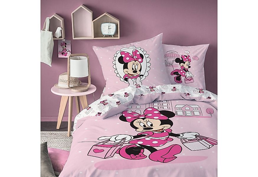 MTOnlinehandel Kinderbettwäsche Minnie Mouse 135x200 + 80x80 cm, 100 % Baum günstig online kaufen