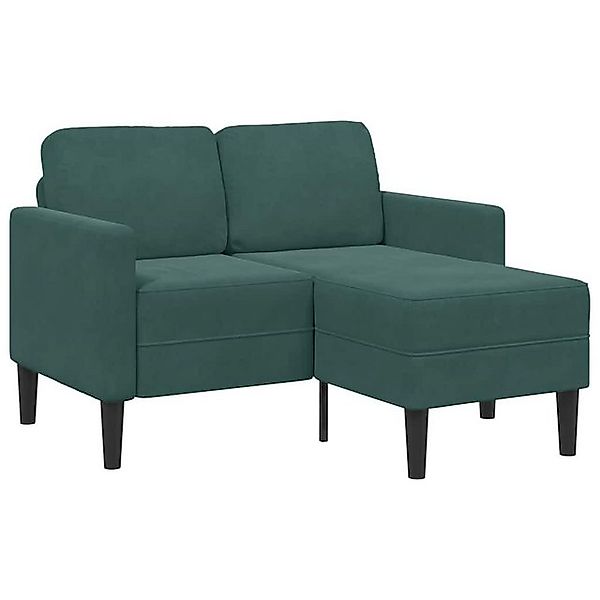 vidaXL Sofa 2-Sitzer-Sofa mit Chaiselongue L-Form Dunkelgrün 125 cm Samt günstig online kaufen