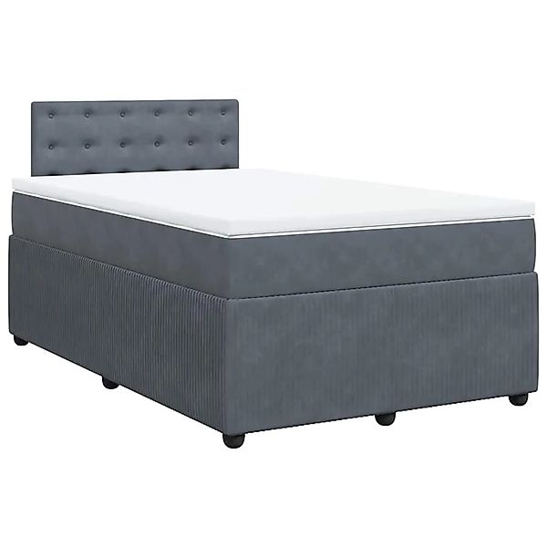 vidaXL Boxspringbett mit Matratze Dunkelgrau 120x190 cm Samt 3287699 günstig online kaufen