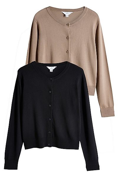 The Set Strickjacke 2 x The Set Feinstrick-Cardigans mit Knopfleiste (2-tlg günstig online kaufen