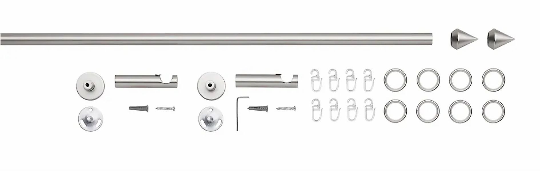 Good Life Gardinenstange "PUNTA" Ø 16 mm 1 läufig-läufig Fixmaß mit Ringen günstig online kaufen