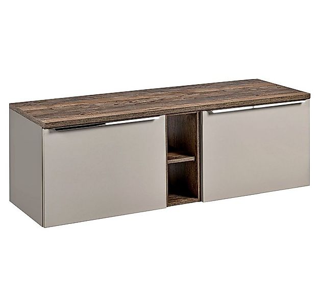 Lomadox Waschbeckenschrank PUEBLA-56-TAUPE taupe mit Vintage Oak 140,4/48,5 günstig online kaufen