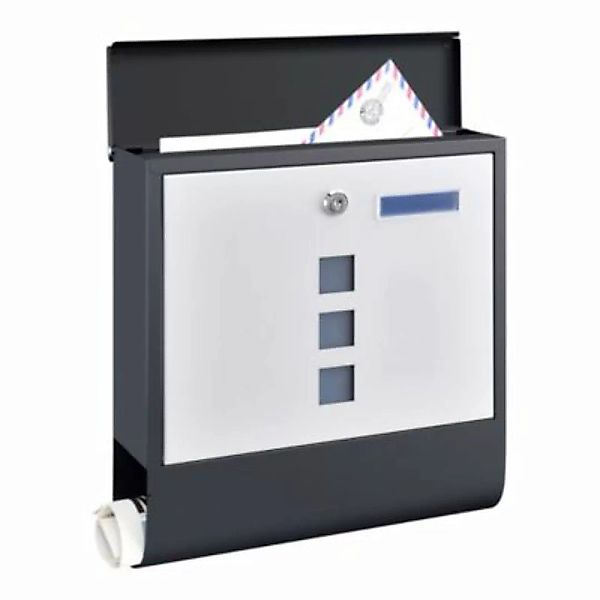 en.casa Briefkasten Sanitz Postkasten mit Zeitungsröhre Wandbriefkasten mit günstig online kaufen