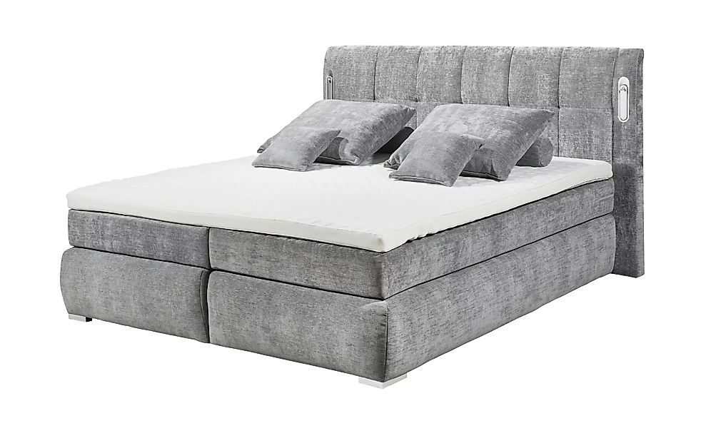 uno Boxspringbett mit Bettkasten - grau - 200 cm - 120 cm - Betten > Boxspr günstig online kaufen