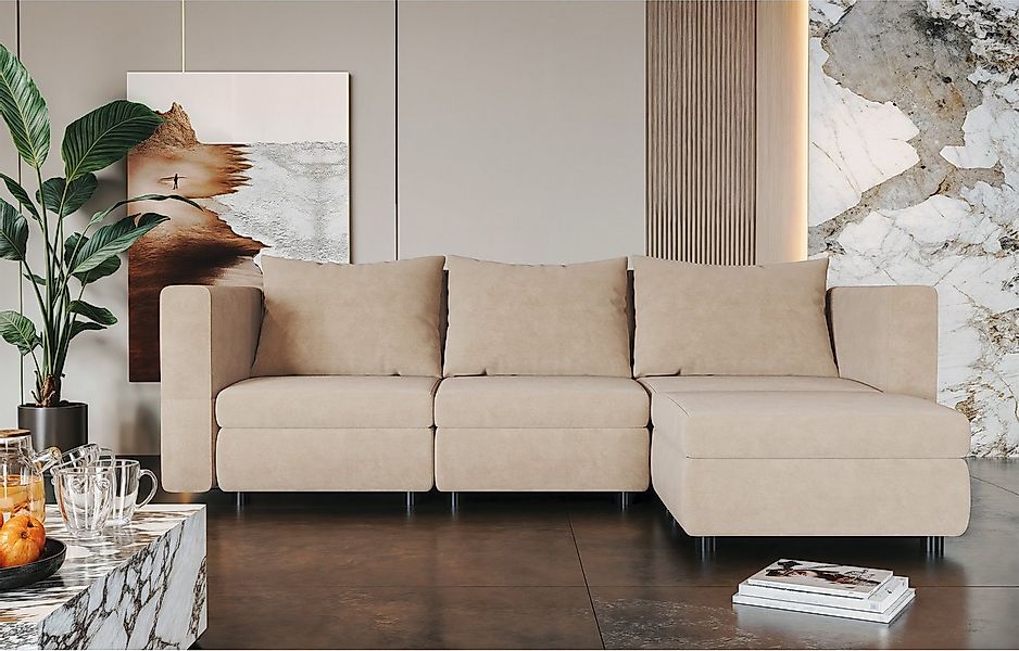HOMALL Ecksofa L-förmiges Ecksofa Sectional Sofa mit Stauraumbettkasten, Mo günstig online kaufen