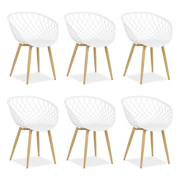 Homestyle4u Gartenstuhl 6er Set in Weiß 2823 günstig online kaufen