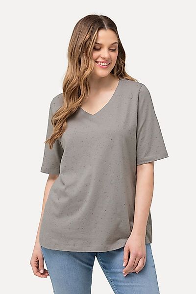 Ulla Popken T-Shirt T-Shirt Noppen V-Ausschnitt günstig online kaufen