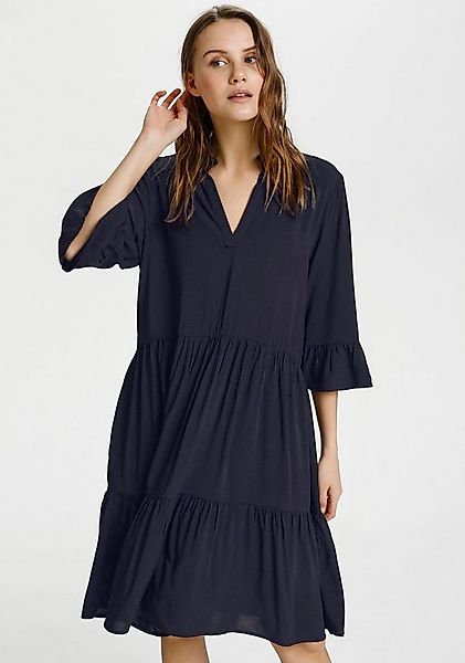 Saint Tropez Blusenkleid EdaSZ SOLID Sommerkleid, mit Volants und Raffungen günstig online kaufen