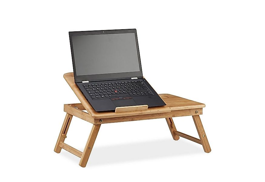 relaxdays Laptop Tablett Höhenverstellbarer Laptoptisch Bambus, Bambus günstig online kaufen