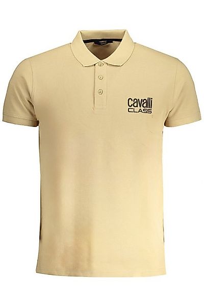 Cavalli Class Poloshirt Elegantes Herren-Poloshirt Beige mit Druck und Logo günstig online kaufen