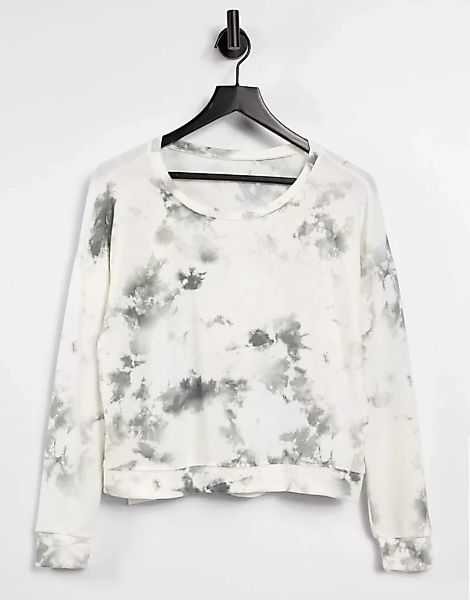 Onzie – Sweatshirt in Weiß mit Batikmuster günstig online kaufen