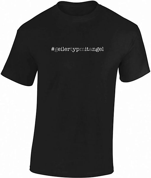 Baddery Print-Shirt Angel T-Shirt - Geiler Typ mit Angel - Angler Geschenke günstig online kaufen
