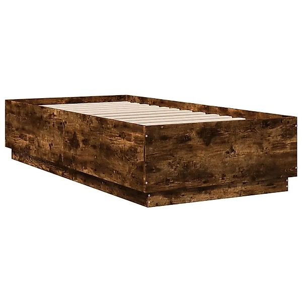 vidaXL Bettgestell mit LED Räuchereiche 90x190 cm Holzwerkstoff 3209664 günstig online kaufen
