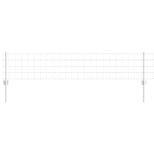 vidaXL Zaun mit Pfosten Silber 0,4 x 10 m Stahl 3336176 günstig online kaufen